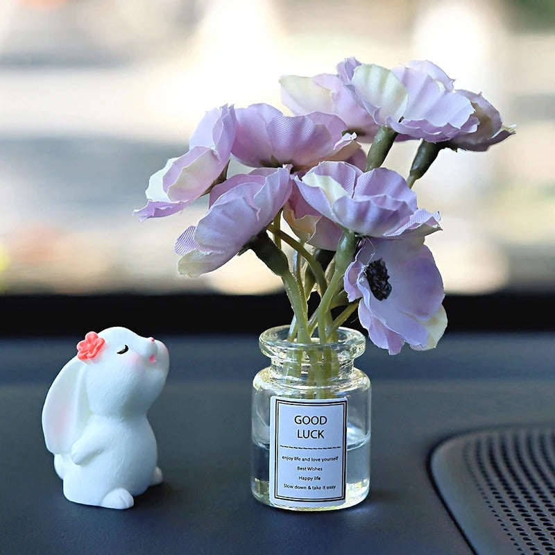 Mini Rabbit Sniffing Daisies