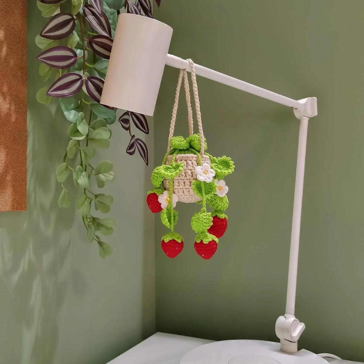 Crochet Strawberry Mirror Ornament