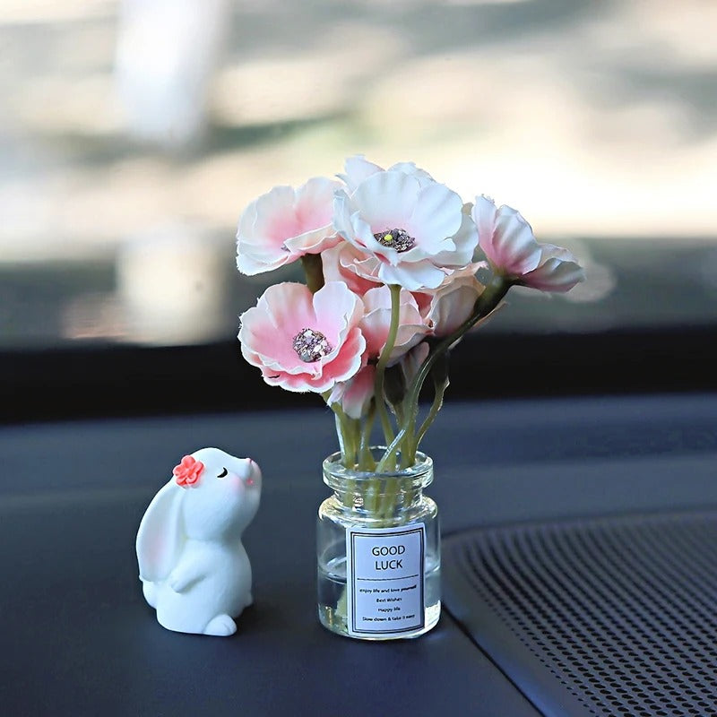 Mini Rabbit Sniffing Daisies