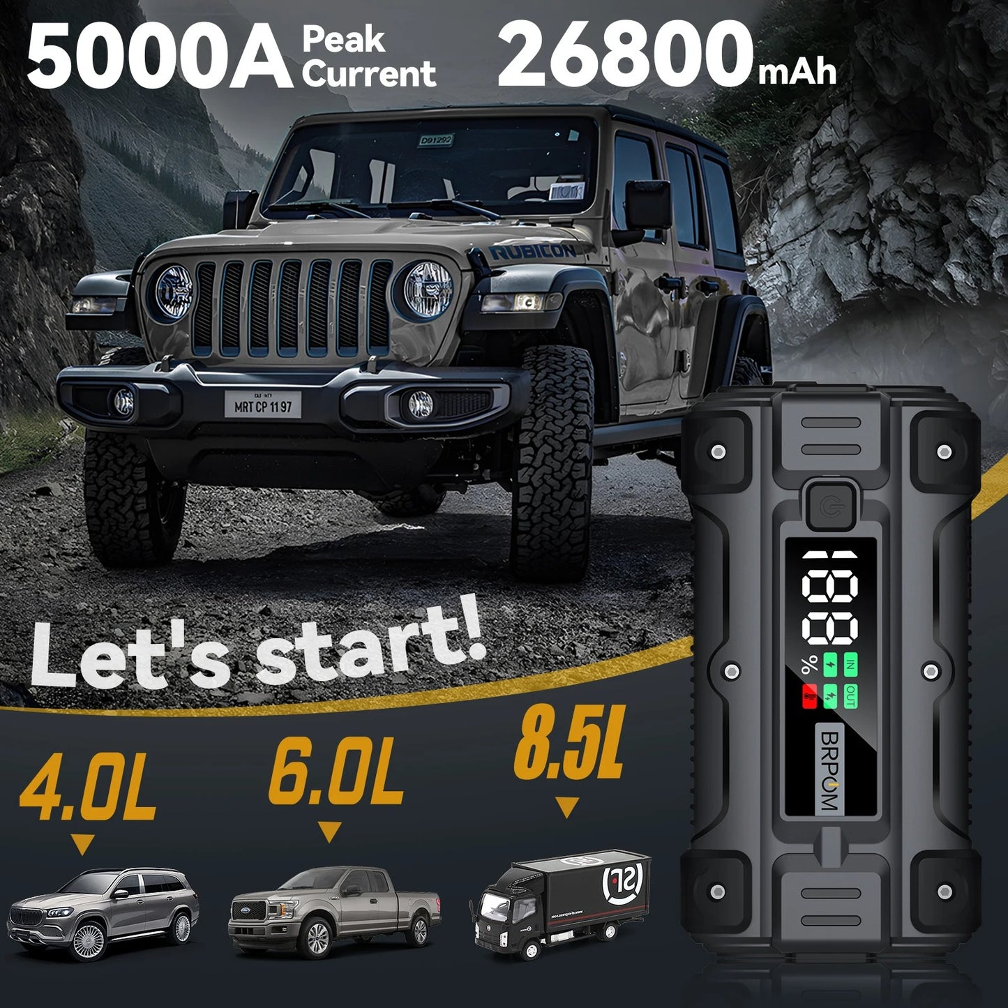 Portable Jump Starter and Emergency Power Bank