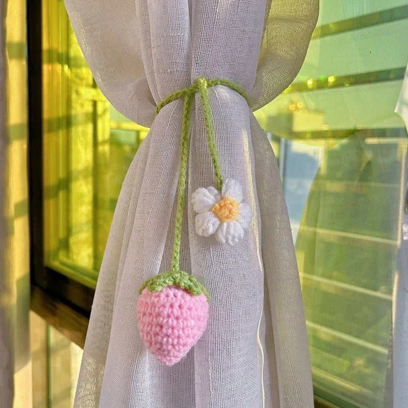 Crochet Strawberry Mirror Ornament