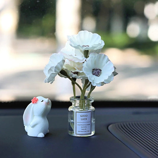 Mini Rabbit Sniffing Daisies