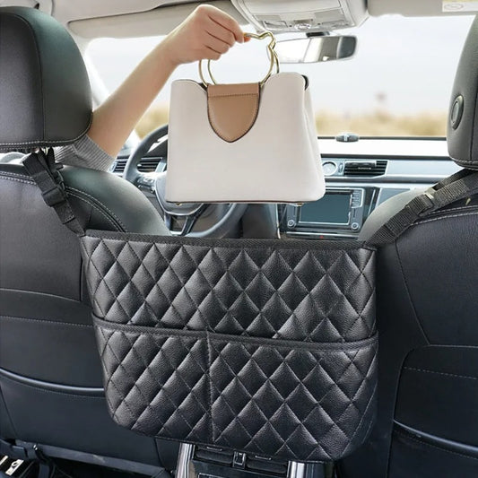Leather Car Seat Storage Bag
