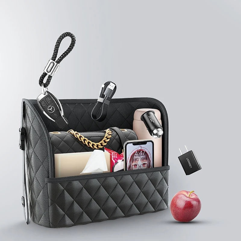 Leather Car Seat Storage Bag