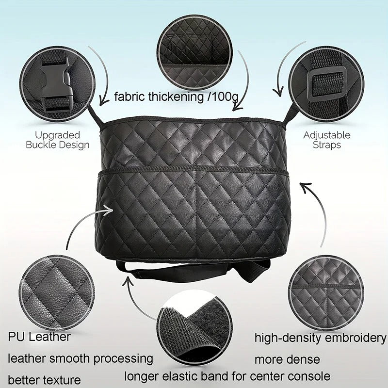 Leather Car Seat Storage Bag